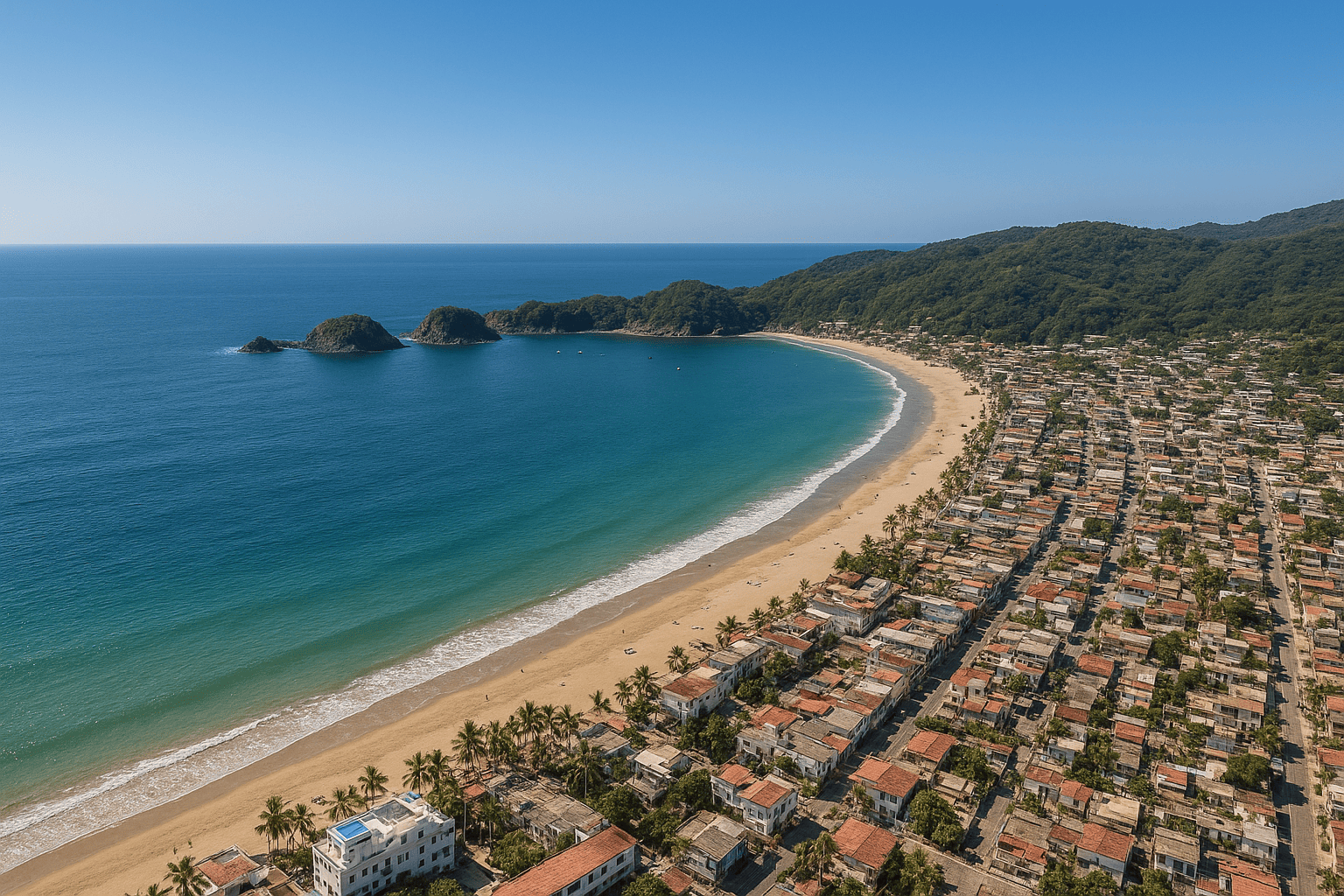 Vista panorámica de la playa de san patricio melaque