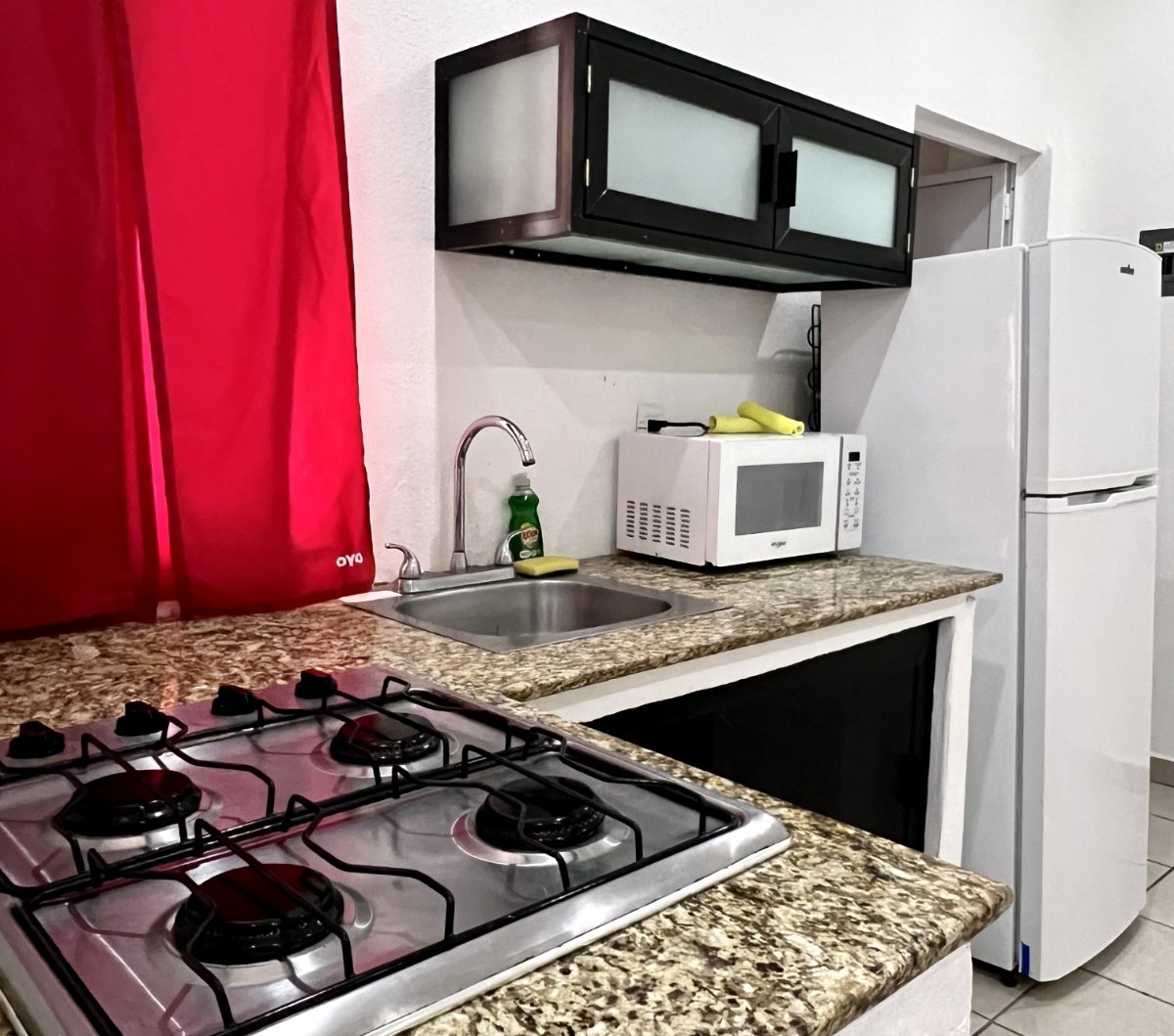 Cocina completa en bungalows bugambilias melaque